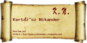 Kertész Nikander névjegykártya